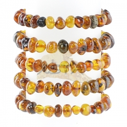 Brown amber beads bracelet